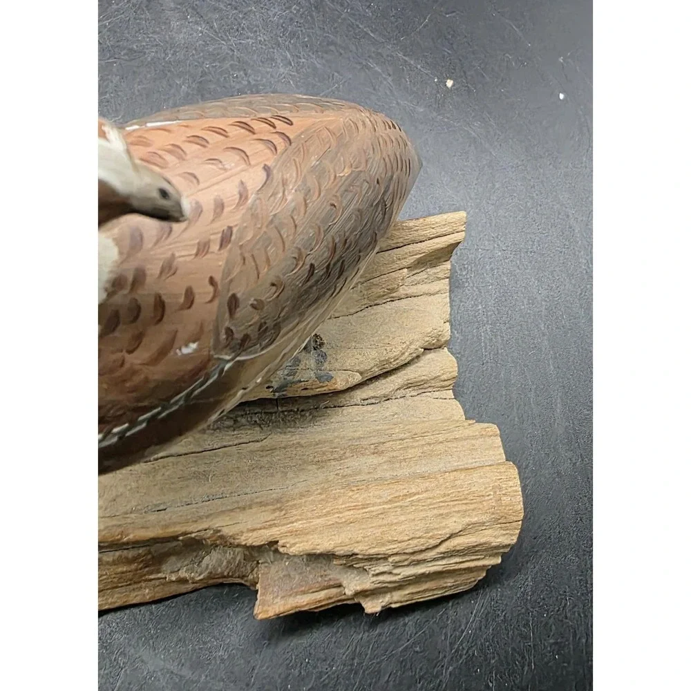 Vintage Hand Carved Wood Wooden Quail Partridge Figurine Sculpture 5.5